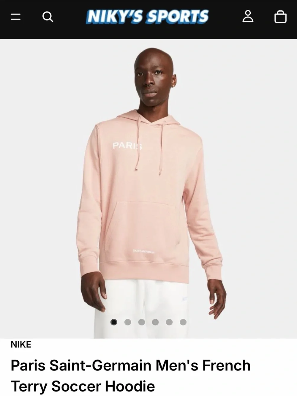 Nike Men's Paris Saint-Germain Light Pink Hoodie size M